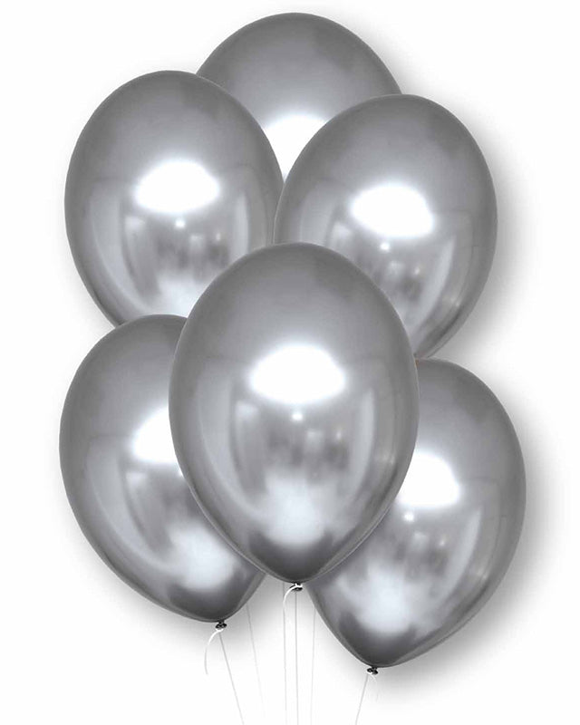 Silver Satin Luxe - 11" Latex Balloons (6pk)