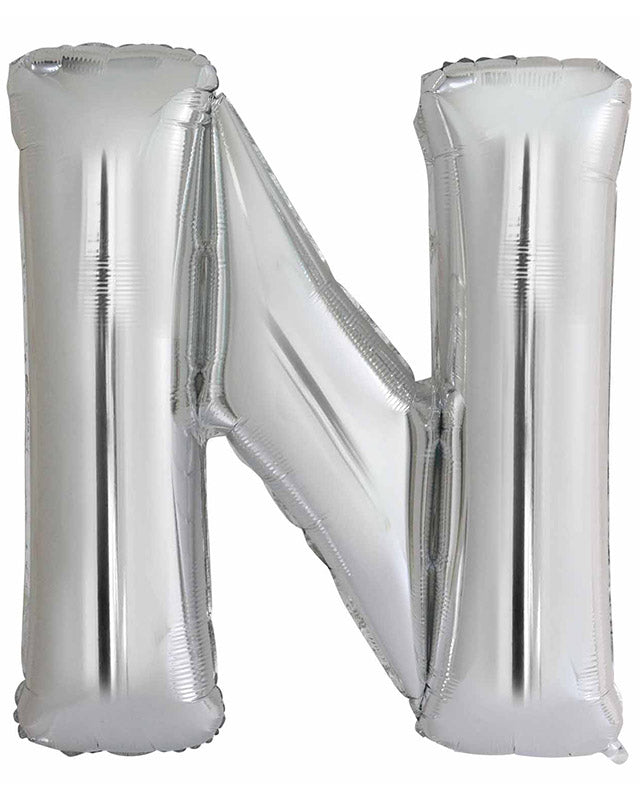 N Silver Letter Balloon - 34" Foil