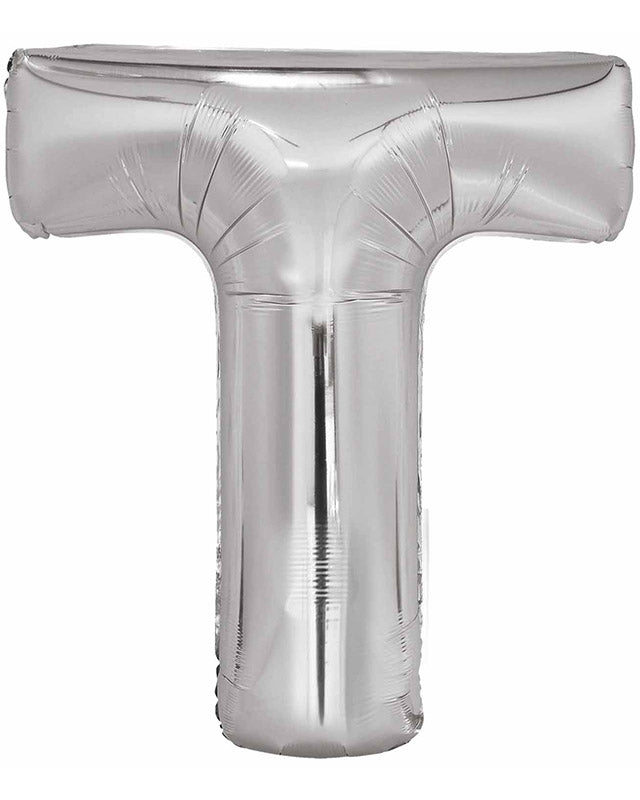 T Silver Letter Balloon - 34" Foil