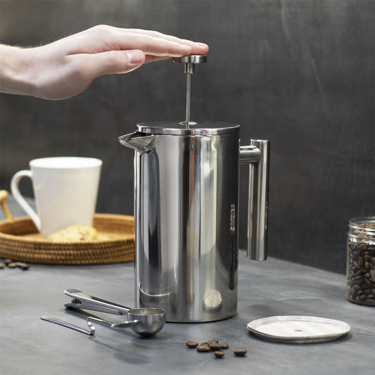 French Press Cafetiere Steel Coffee Maker 1000ml | M&W