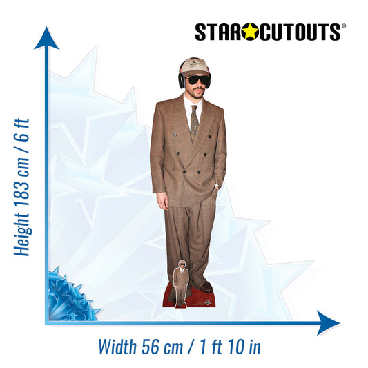CS1282 Bad Bunny Cardboard Cutout Height 183cm