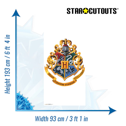 SC4450 Hogwarts Crest Backdrop - Sailboard Harry Potter Cardboard Cut Out Height 193cm