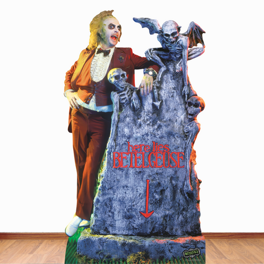 SC4512 Beetlejuice Michael Keaton with Tombstone Cardboard Cut Out Height 182.00cm