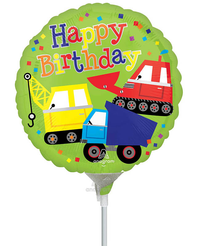 Happy Birthday Trucks Mini Air-fill (Uninflated)