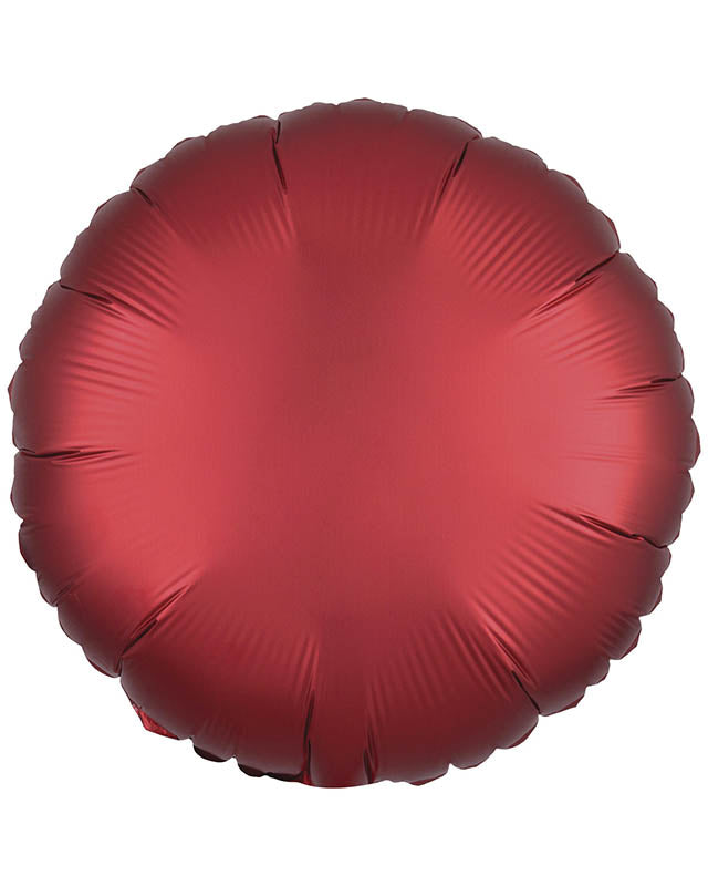 Silk Lustre Dark Red Round Balloon - 18" Foil