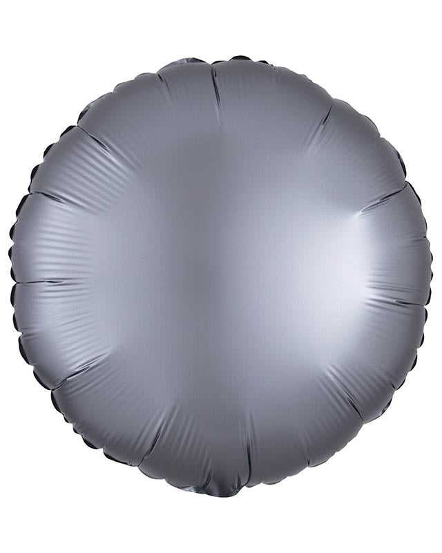 Satin Lux Graphite Round Balloon - 18" Foil