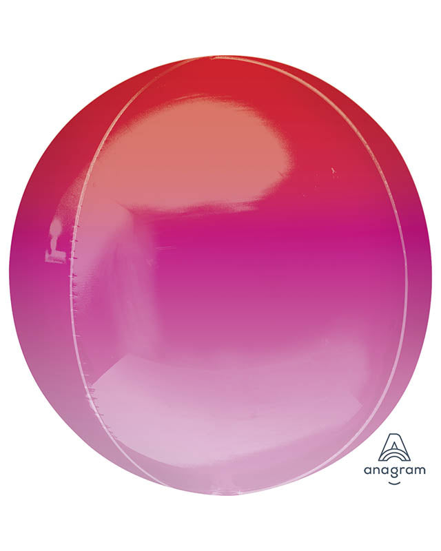 Red & Pink Orbz Balloon - 16" (BULK)
