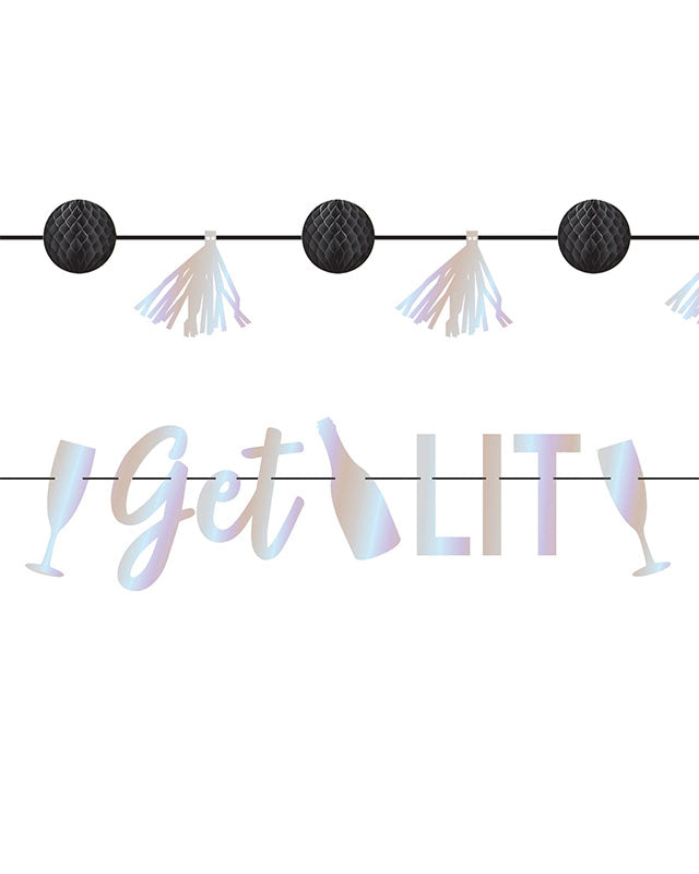 Disco Ball Drop 'Get Lit' Banner - 1.8m
