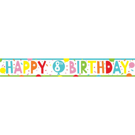 8th Birthday Paper Banners - 1m (3pk)