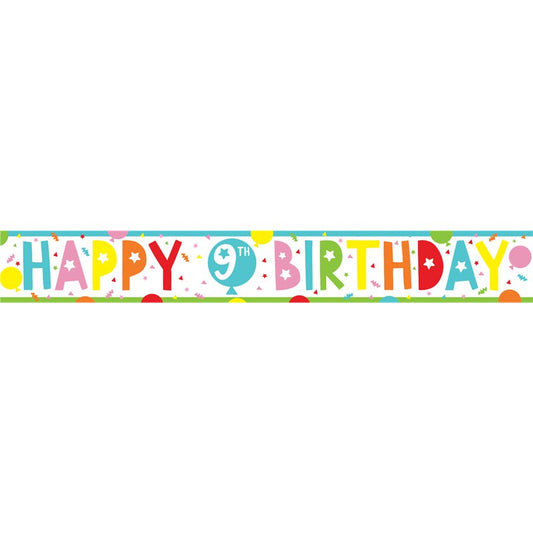 9th Birthday Paper Banners - 1m (3pk)