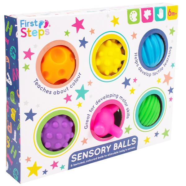 Gift Box of Six Colourful and Textured Sensory Balls for Babies – product image 1