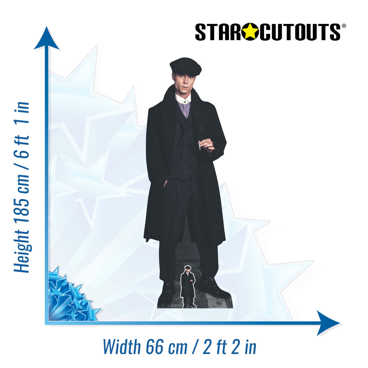 SC1175 1920's Style Peaky Blinders Gangster Smoking Cardboard Cut Out Height 185cm – product image 2
