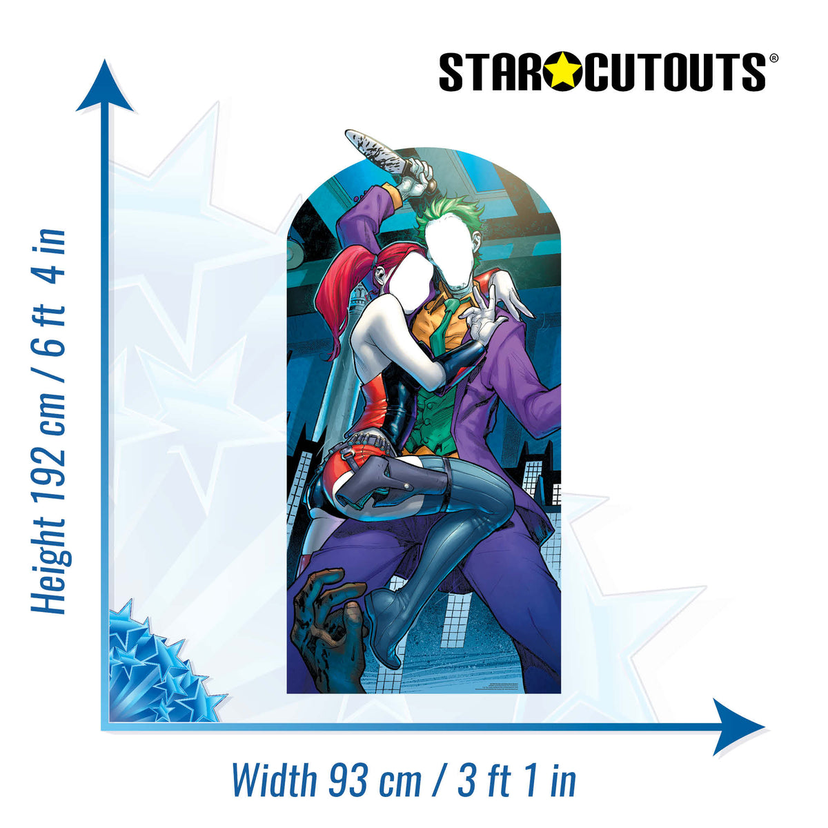 SC1346 Harley Quinn and The Joker Stand-In with Knife Cardboard Cut Out Height 192cm – product image 2