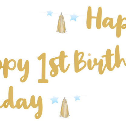 1st Birthday Blue Letter Banner - 1.8m
