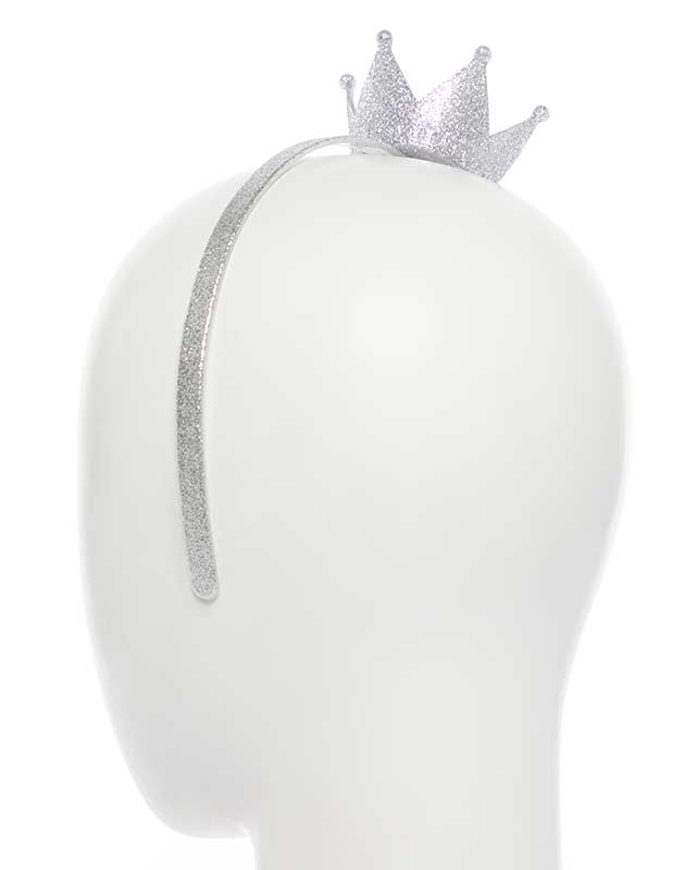 Silver Glitter Crown Headband – product image 3