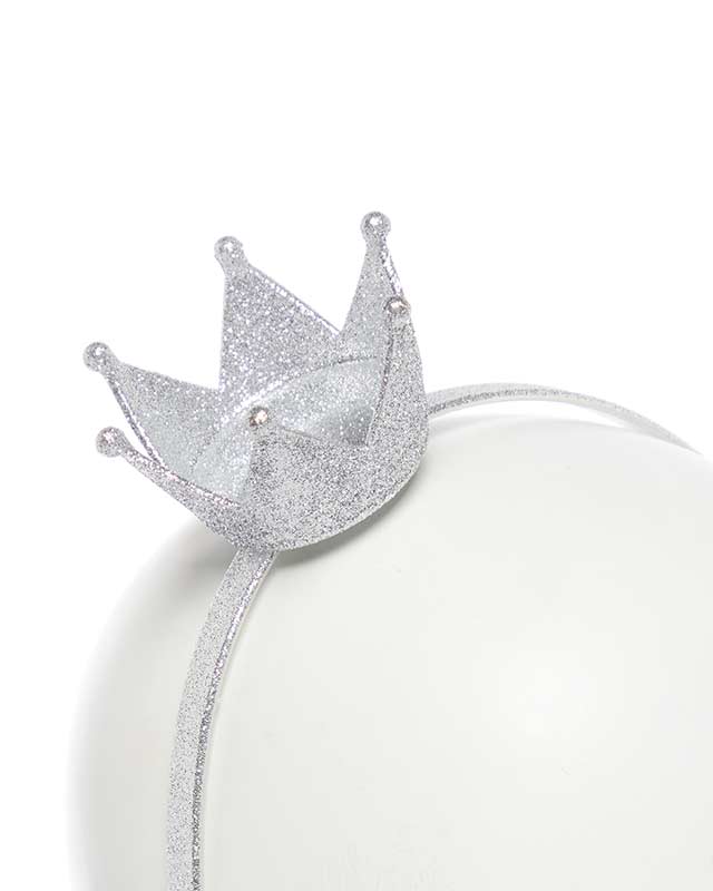 Silver Glitter Crown Headband – product image 4