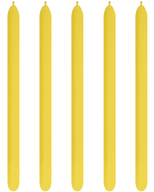 360 Modelling Latex Balloons Fashion Yellow (50pk)