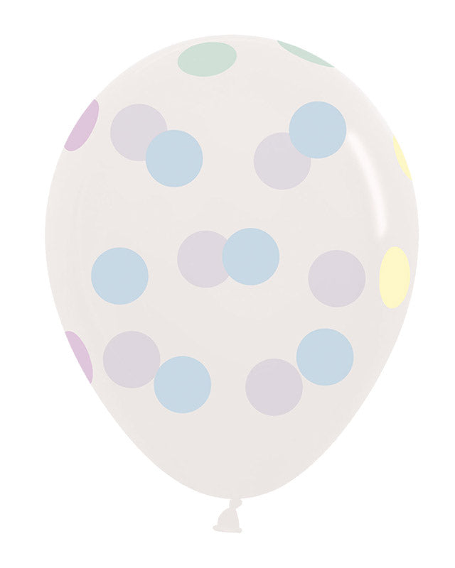 Crystal Clear Large Pastel Dots - 12" Latex Balloons (25pk) – product image 2