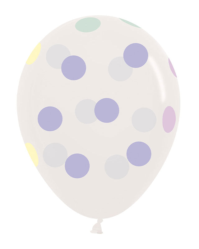 Crystal Clear Large Pastel Dots - 12" Latex Balloons (25pk) – product image 4