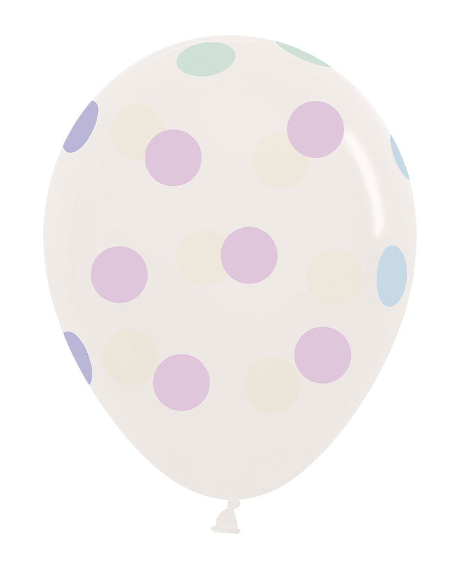 Crystal Clear Large Pastel Dots - 12" Latex Balloons (25pk) – product image 5