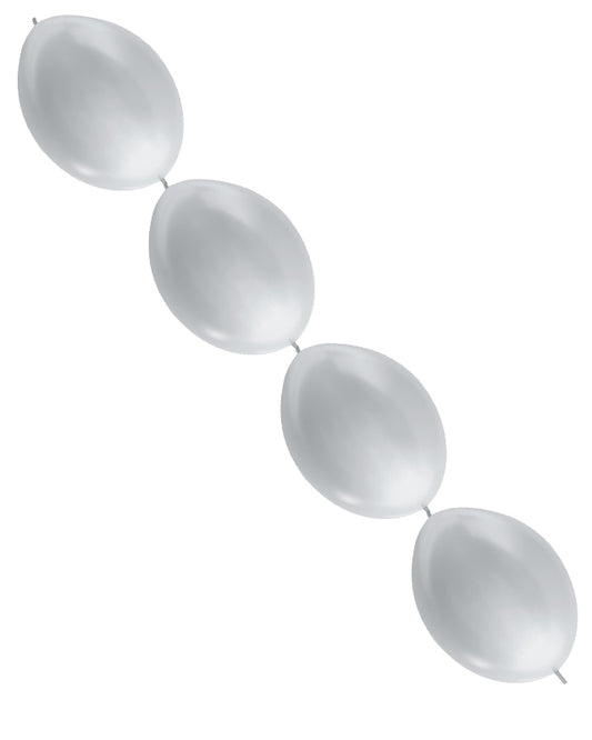 Satin Silver Link-O-Loon 12" Latex Balloons (50pk)