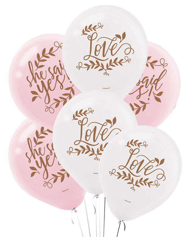 Love & Leaves Balloons - 11" Latex (6pk) – product image 1