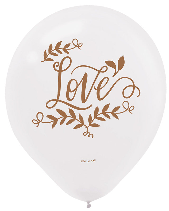 Love & Leaves Balloons - 11" Latex (6pk) – product image 2