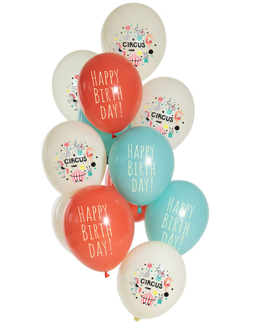 Birthday Circus Balloons - 12" Latex (12pk)