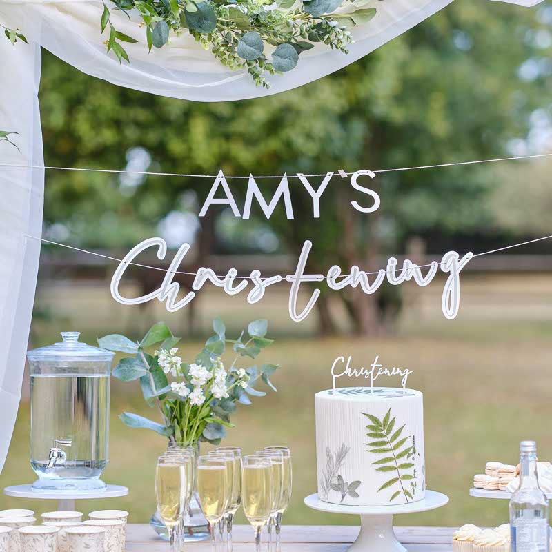 Customisable Christening Paper Banner - 1.5m – product image 1