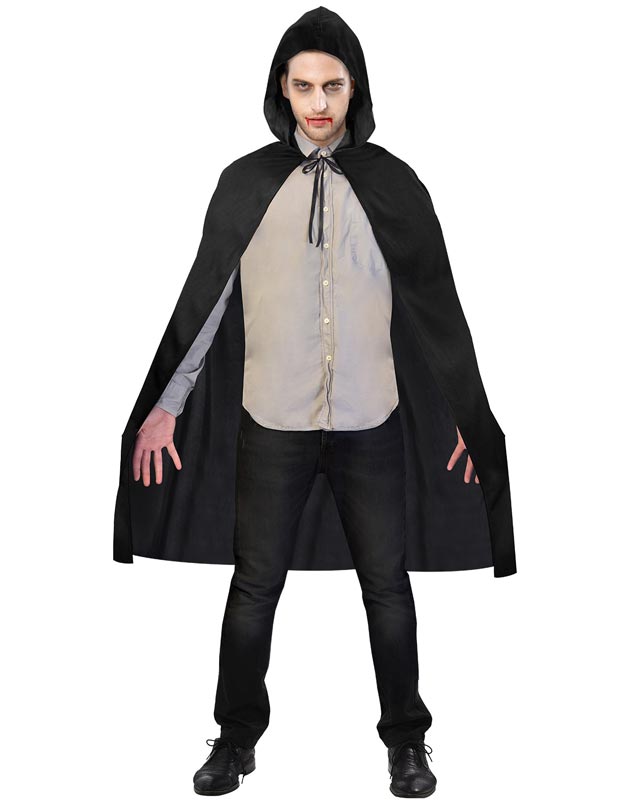 Black Hooded Cape - Adult Costume – product image 1
