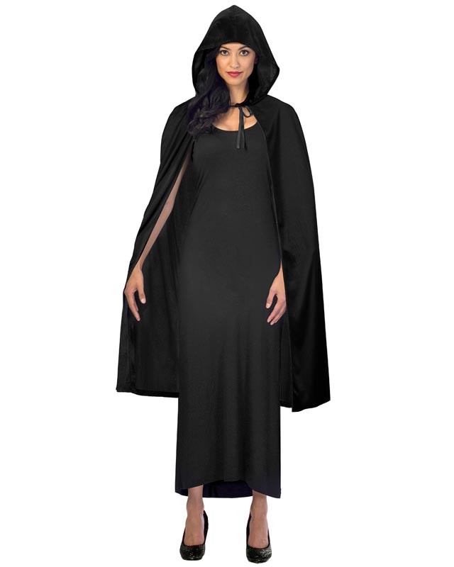Black Hooded Cape - Adult Costume – product image 2