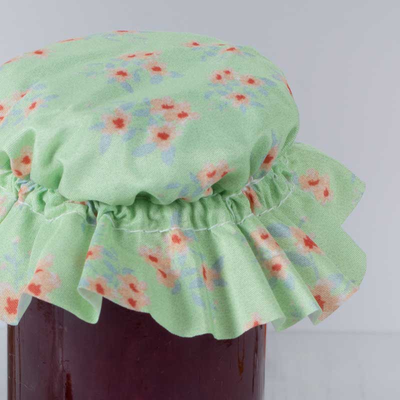 Green Floral Large Fabric Jam Jar Toppers (20pk) – product image 1