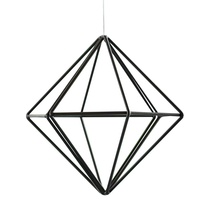 Black Metal Geometric Hanging Decoration - 15cm