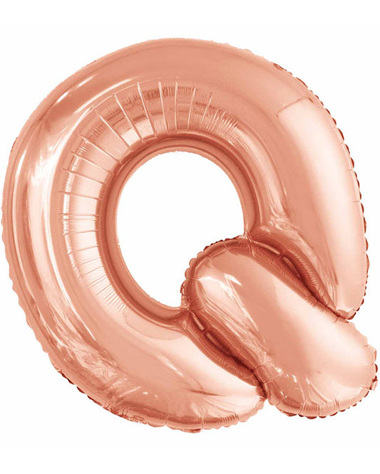 Q Rose Gold Letter Balloon - 34" Foil