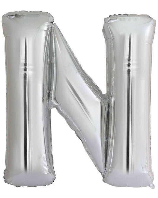 N Silver Letter Balloon - 34" Foil