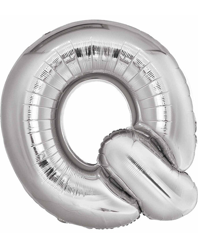 Q Silver Letter Balloon - 34" Foil