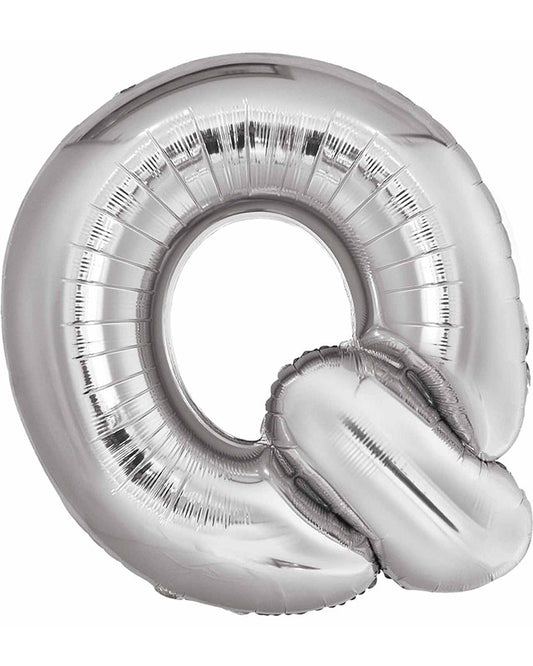 Q Silver Letter Balloon - 34" Foil