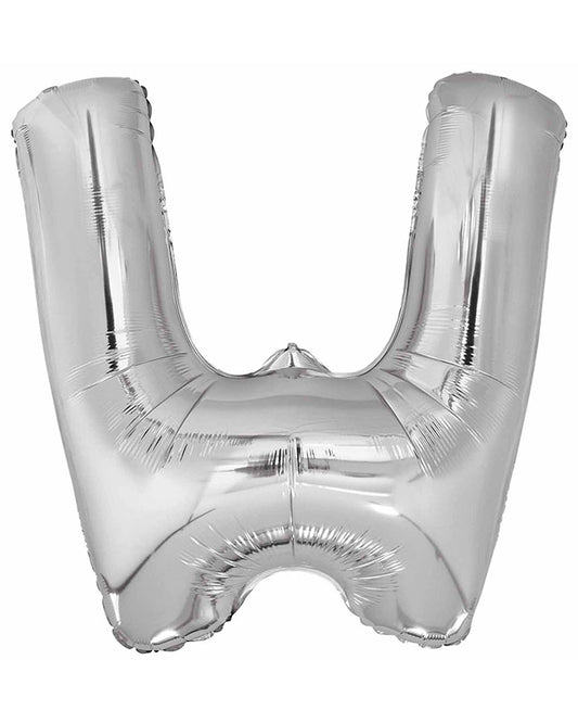 W Silver Letter Balloon - 34" Foil