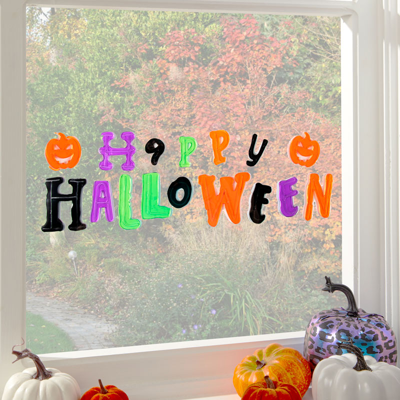 Cute Happy Halloween Gel Window Cling – product image 1