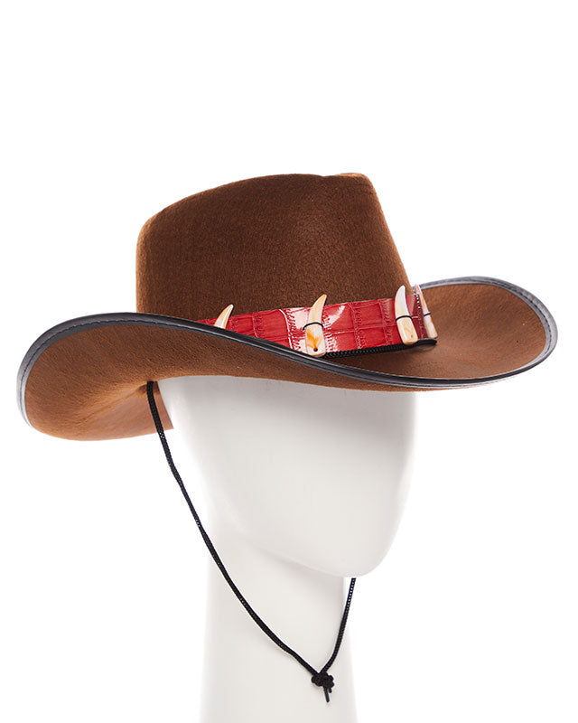 Brown Cowboy Hat with Teeth – product image 2