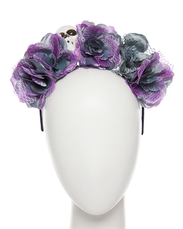 Purple Flower Skull Headband – product image 1