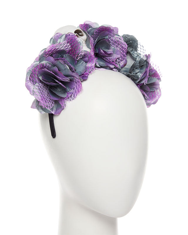 Purple Flower Skull Headband – product image 2