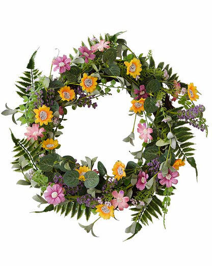 Floral Foliage Spring Wreath - 40cm