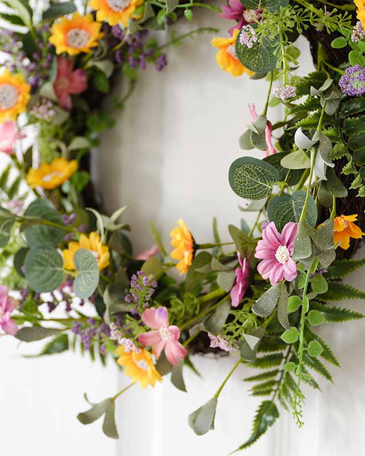 Floral Foliage Spring Wreath - 40cm