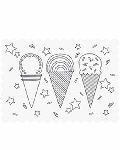 Pastel Ice Cream Paper Coloring Placemats (6pk)
