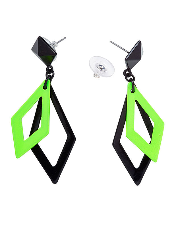 Neon Green 80s Earrings – product image 1