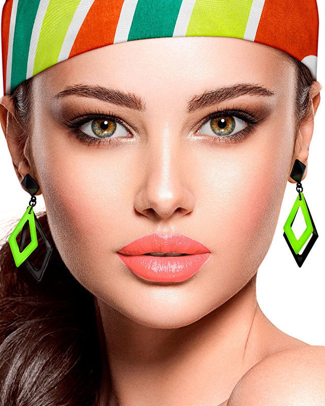 Neon Green 80s Earrings – product image 2