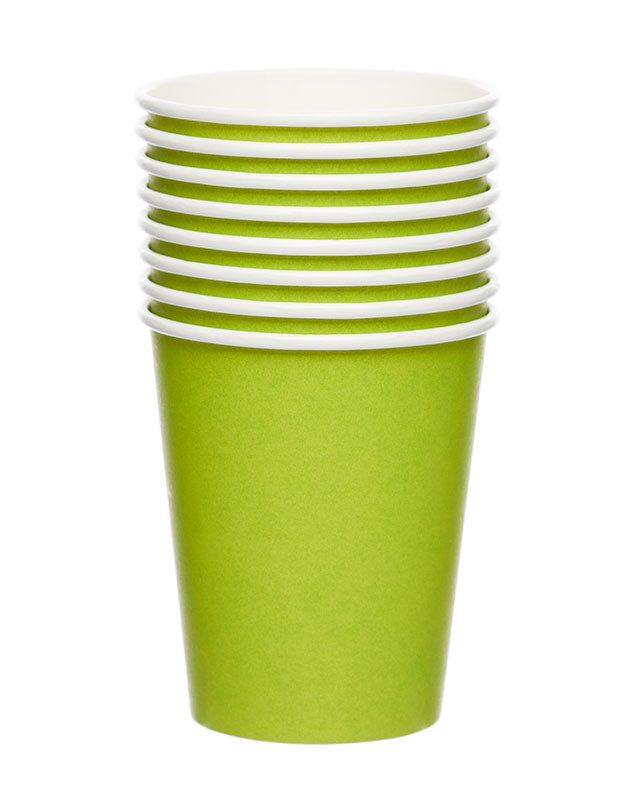 Lime Green Paper Cups - 237ml (8pk) – product image 2