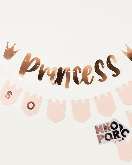 Princess Personalisable Paper Banner with Sticker Sheets - 2m (2pk)
