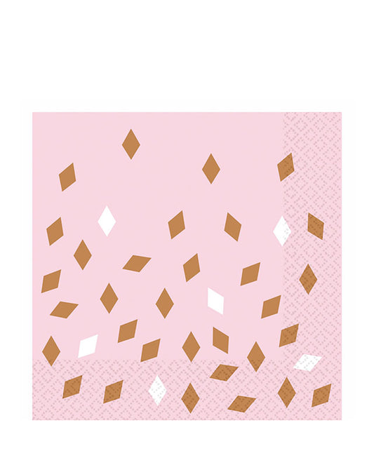 Rose Gold Party Paper Napkins 33cm (16pk)